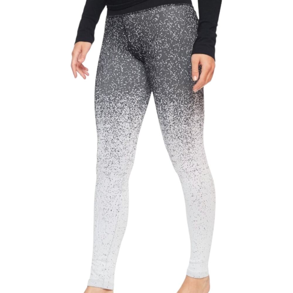 Athleta Flurry Base Layer Ombre Tight Large Black White